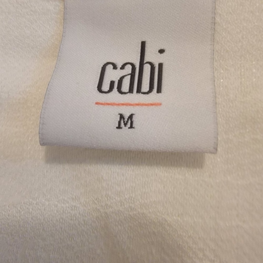 Cabi Prudence White Half Button Up Lace Tank Top - image 3